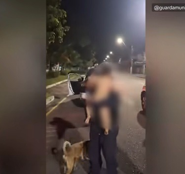 VÍDEO: Bebê de 1 ano foge e é achado na rua ao lado de cachorro caramelo