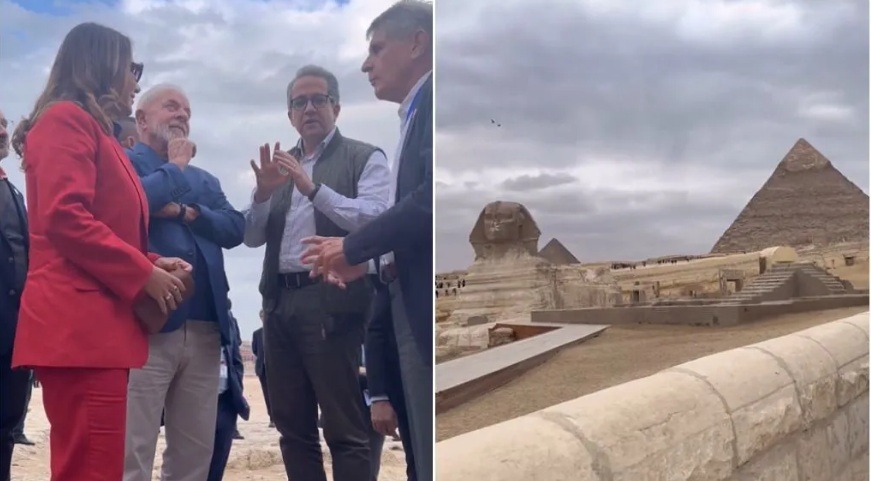 VÍDEO: Lula visita pirâmides do Egito com Janja em dia de folga; ASSISTA