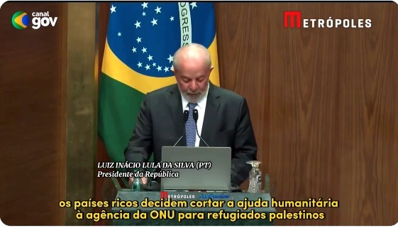 VÍDEO: Lula anuncia doação para agência da ONU denunciada por envolvimento com o Hamas