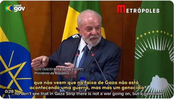 VÍDEO: Lula compara ação de Israel em Gaza à de Hitler contra judeus