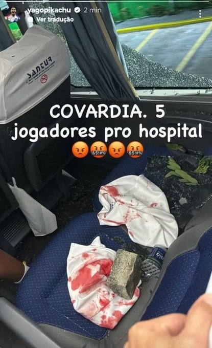VÍDEO: Ônibus do Fortaleza é apedrejado após empate com Sport; jogadores ficam feridos e vão para hospital