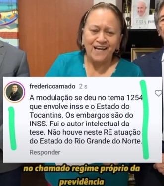 Procurador Federal do INSS desmente Fátima Bezerra sobre atuação do RN em ação no STF; entenda