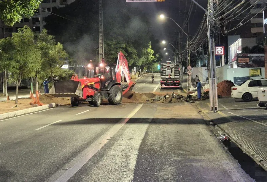 Trecho da Prudente de Morais é interditado para obras da Seinfra; veja desvios recomendados pela STTU