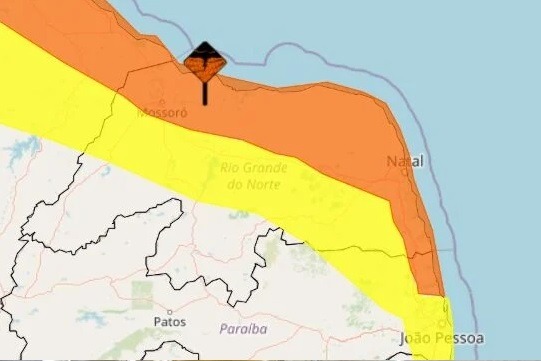 Inmet emite alerta de chuvas intensas para 62 municípios do RN; veja lista