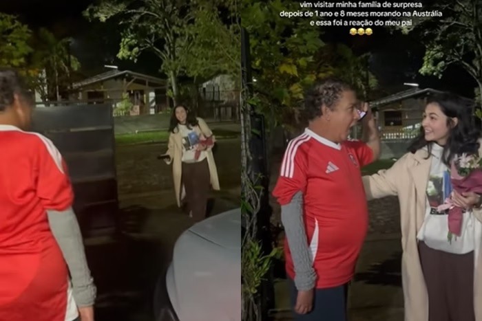 VÍDEO: Filha não é reconhecida pelo pai após voltar de viagem e viraliza