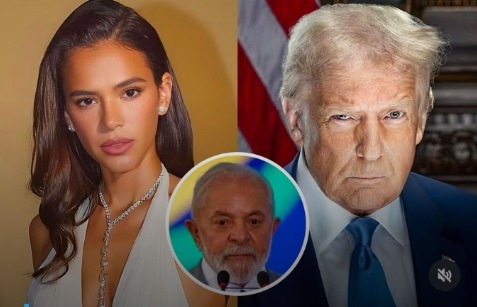 Bruna Marquezine reage à tarifa de Trump e publica fala de Lula: "Nunca vi um presidente bater continência para a...