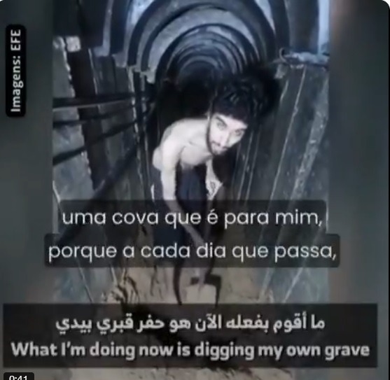 VÍDEO: Hamas divulga imagens de refém israelense forçado a cavar a própria cova