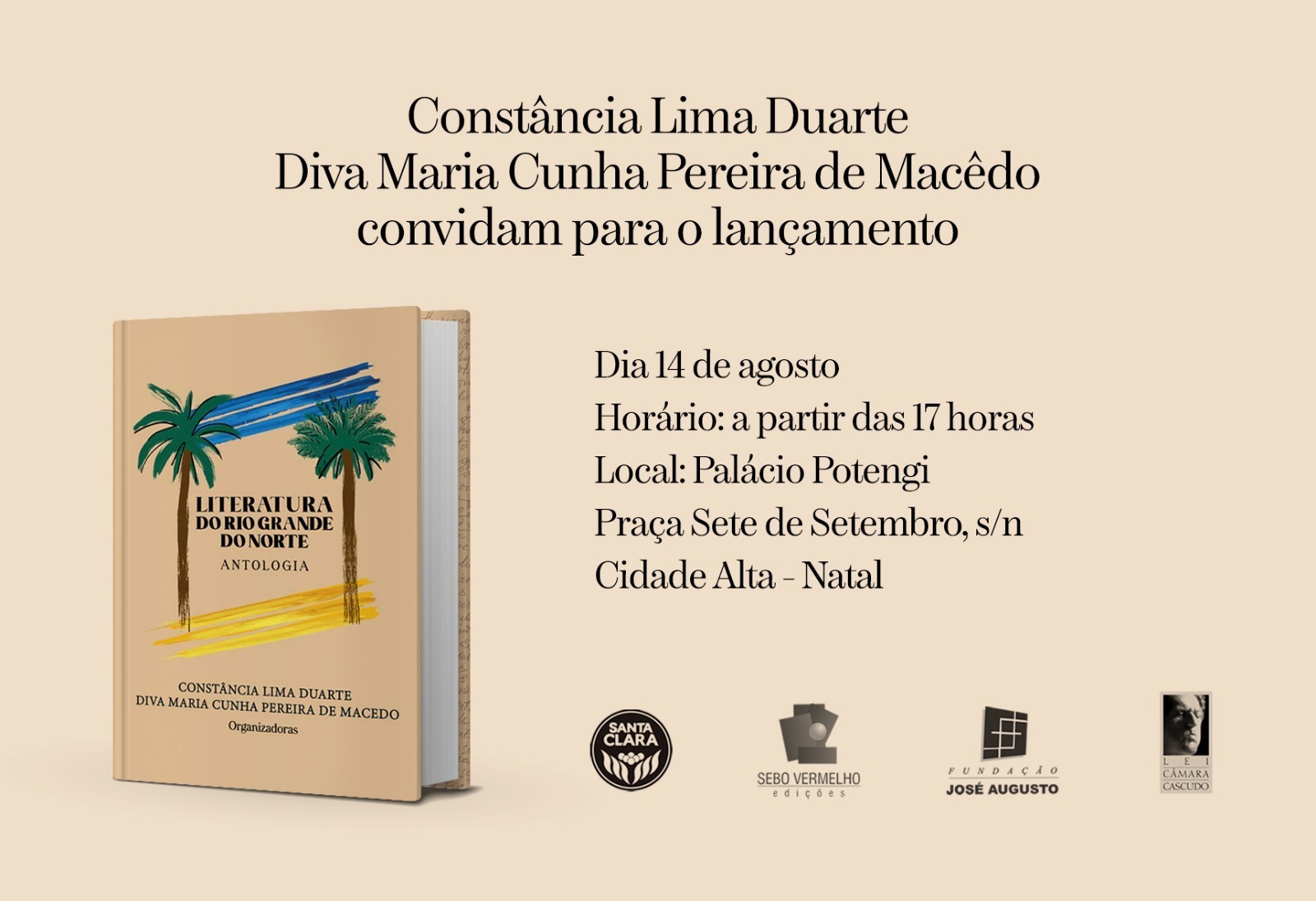 Lançamento de antologia celebra a literatura potiguar no Palácio Potengi