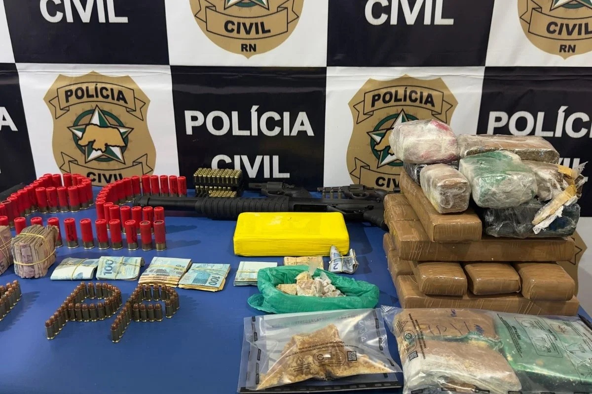 Polícia apreende drogas e armas avaliadas em R$ 300 mil no Agreste potiguar