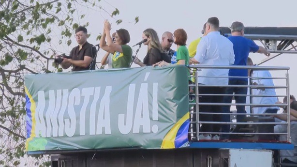 Durante ato em Brasília, Michelle defende anistia: “Só ela vai trazer paz ao país”