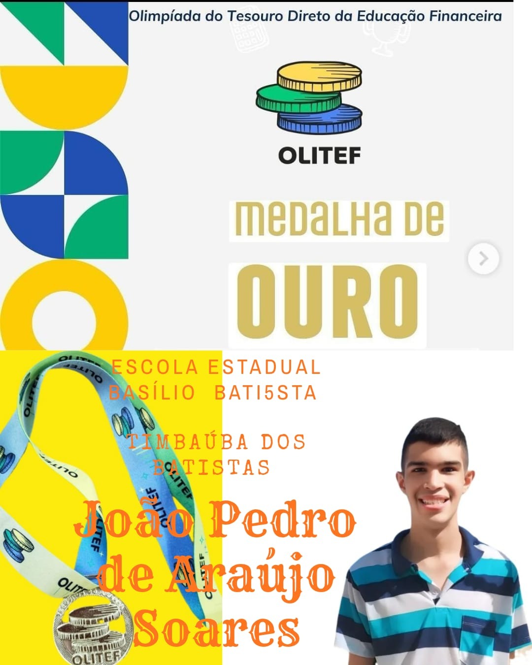Estudante de Timbaúba dos Batistas no RN ganha ouro em olimpíada de matemática