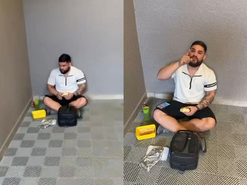 VÍDEO: Aluno é expulso de academia por filmar personal se alimentando no chão do banheiro