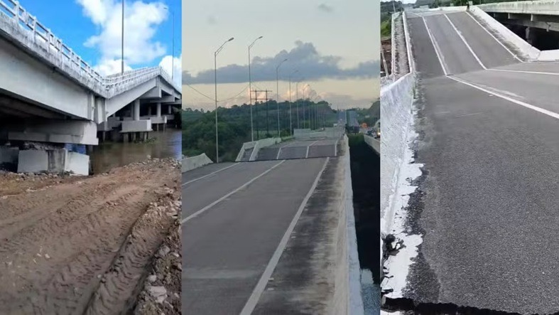 Trecho de ponte sobre o Rio Paraíba desaba na BR-101