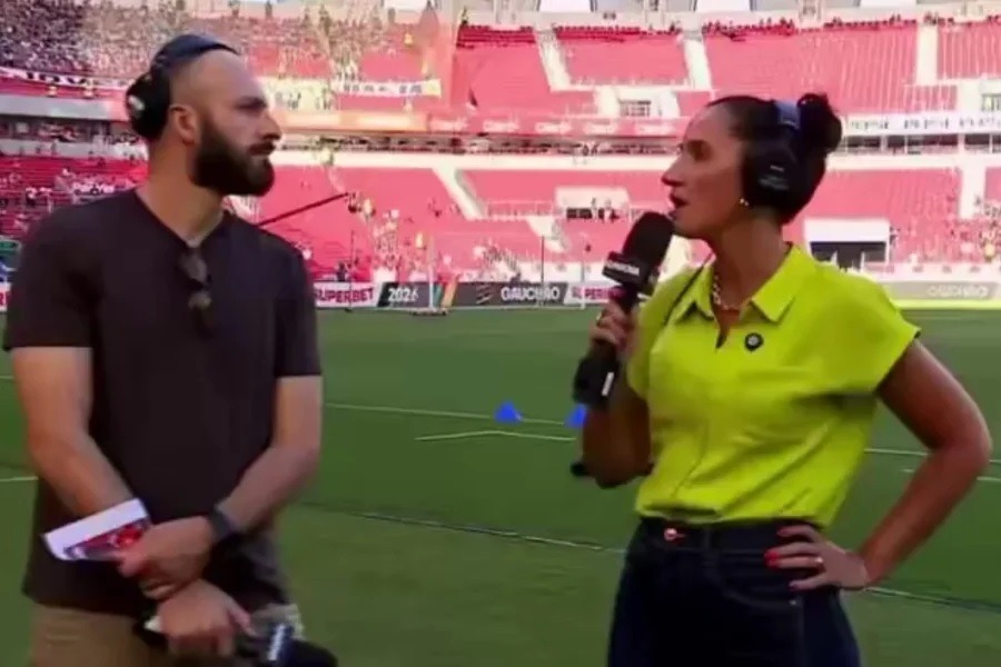 [VÍDEO] Apresentadora do Globo Esporte é xingada durante transmissão ao vivo