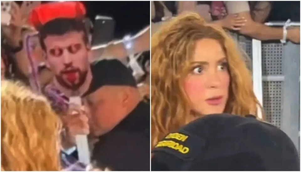 VÍDEO: Shakira se assusta com máscara de Piqué em show e momento viraliza