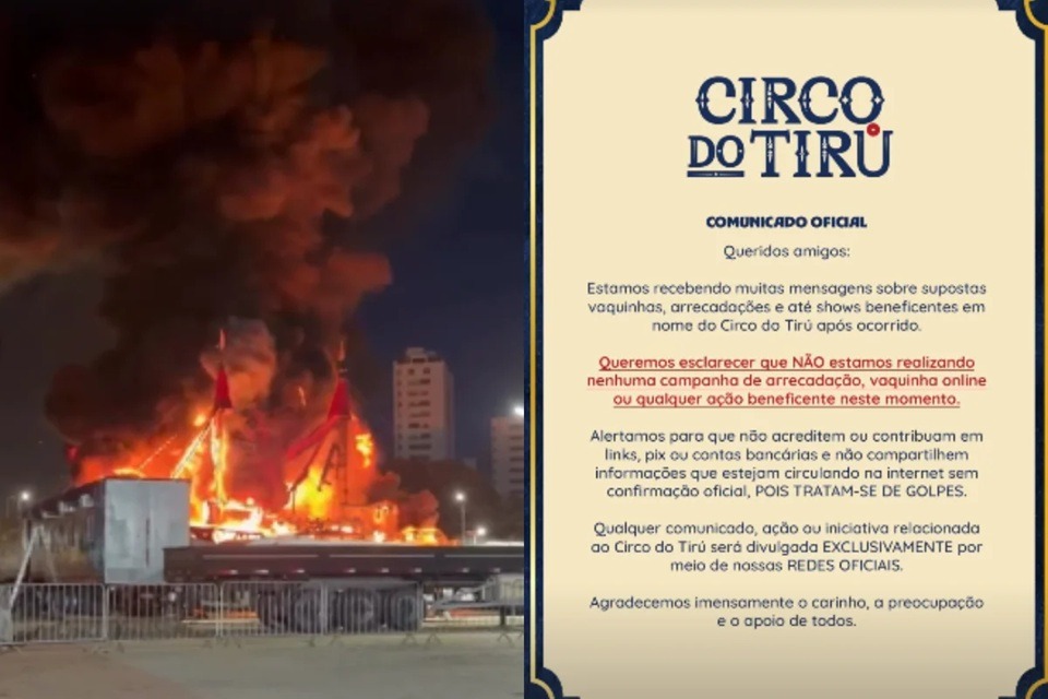 Circo do Tirú alerta para golpes envolvendo falsas vaquinhas após incêndio