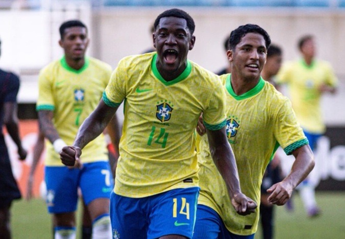 Seleção Brasileira sub-17 goleia EUA em amistoso na Arena das Dunas, em Natal