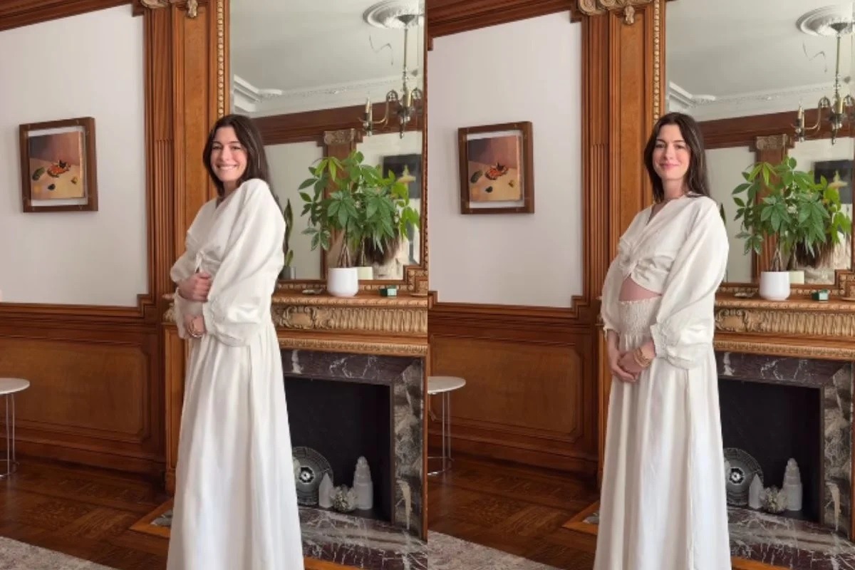 [VÍDEO] Anne Hathaway anuncia gravidez e mostra barrigão; veja