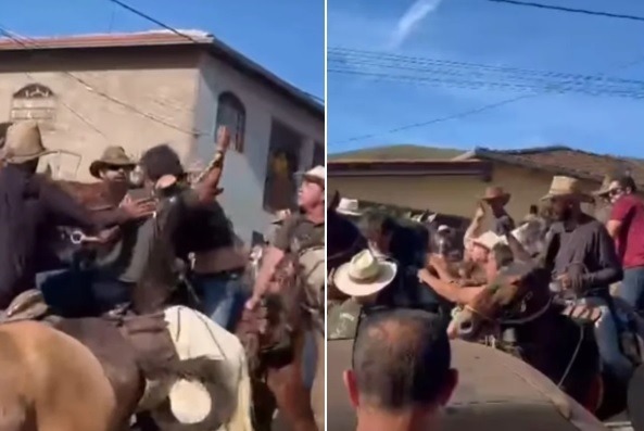 [VIDEO] Homem é derrubado de cavalo e espancado durante romaria; assista