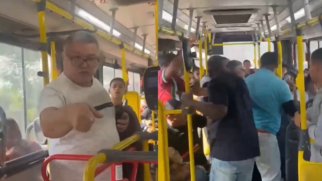 VÍDEO: Homem faz ofensas racistas a motorista e é expulso de ônibus por passageiros