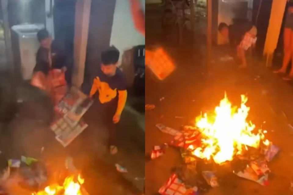 VÍDEO: crianças viralizam ao queimar álbuns de figurinhas da Copa; assista