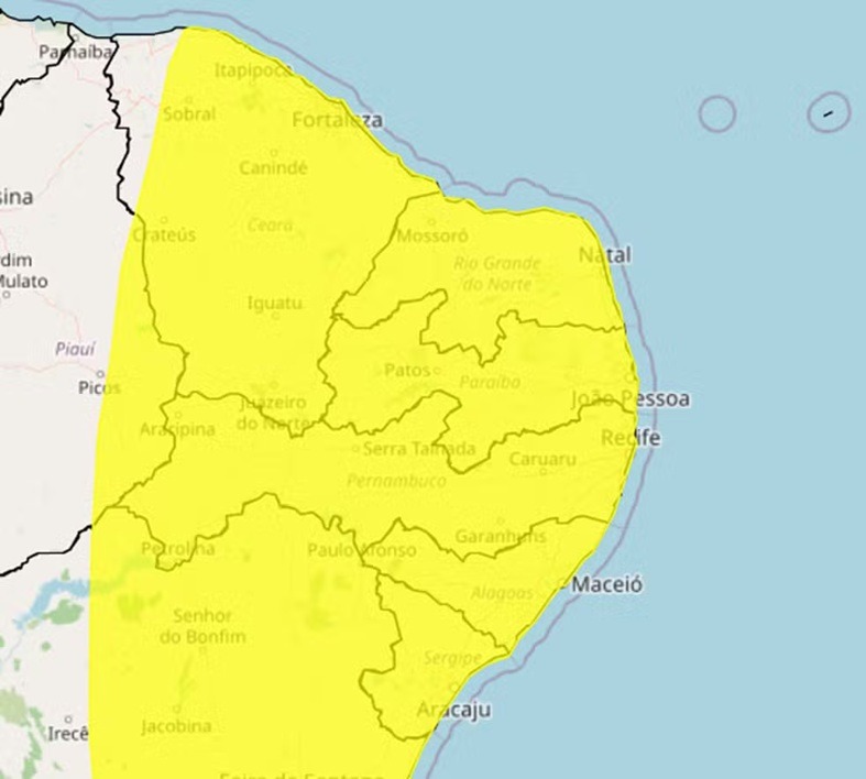 Inmet emite alerta de vendaval para todos os municípios do Rio Grande do Norte