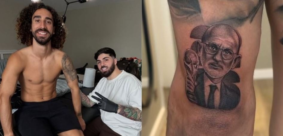 Campeão do mundo cumpre promessa e tatua rosto do técnico da Espanha