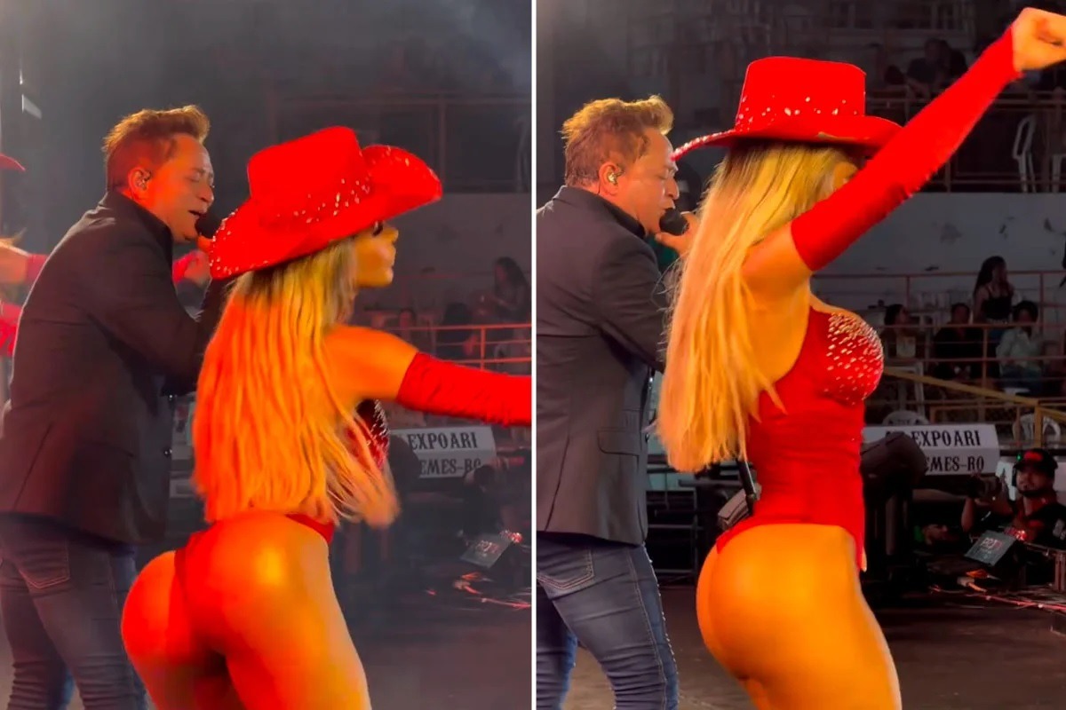 Bailarinas de Leonardo usam look ousado em show e dividem opiniões