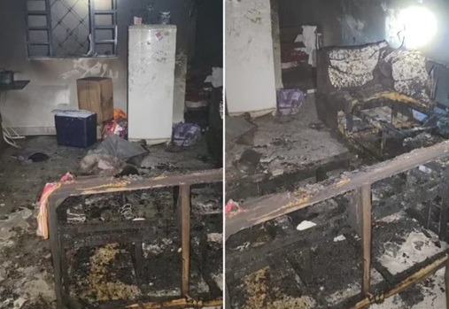 Mãe deixa filhos sozinhos para ir a forró e casa pega fogo