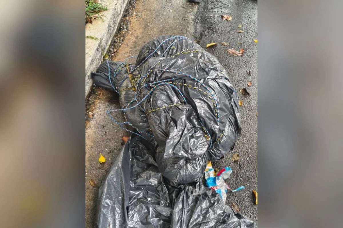 Garis encontram corpo em saco de lixo