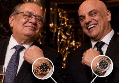 “Relógios caríssimos”: Partido Novo critica acessórios atribuídos a Gilmar Mendes e Alexandre de Moraes