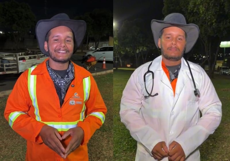 Gari se forma em Enfermagem e leva uniforme de trabalho para receber o diploma
