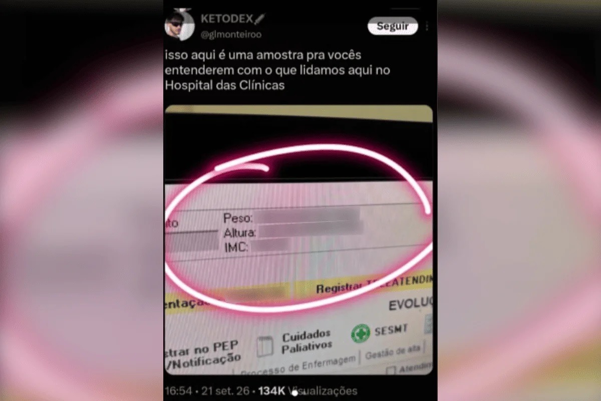 Médico publica prontuário de paciente e faz piada com peso nas redes sociais