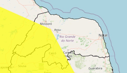 Inmet publica alerta de baixa umidade para 71 municípios do RN neste sábado; veja lista