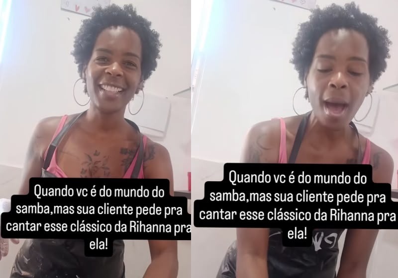 [VÍDEO] Cabeleireira canta Rihanna para cliente e voz impressiona novamente