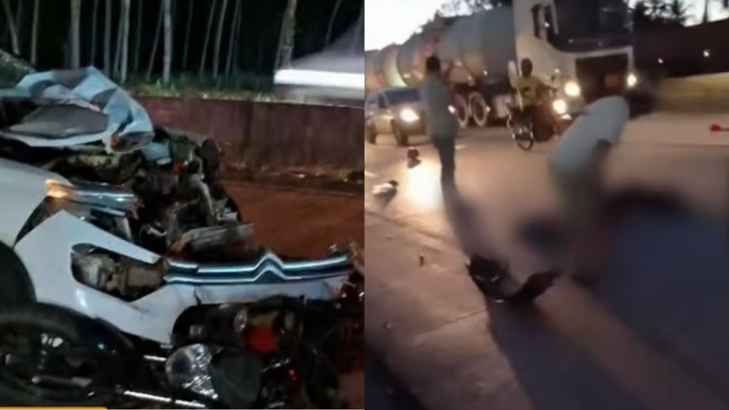 Colisão entre moto e carro mata jovem de 19 anos e deixa motociclista em estado grave em Macaíba