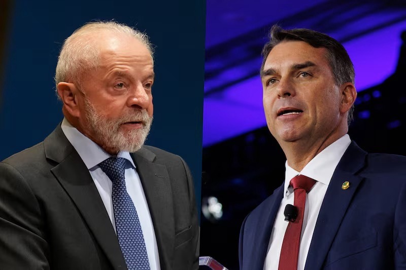 Com mais de 47% das urnas apuradas, Flávio tem 50,20% e Lula, 41,63%