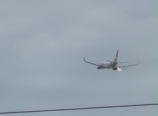 VÍDEO: Motor de avião pega fogo após decolagem no Aeroporto de Recife