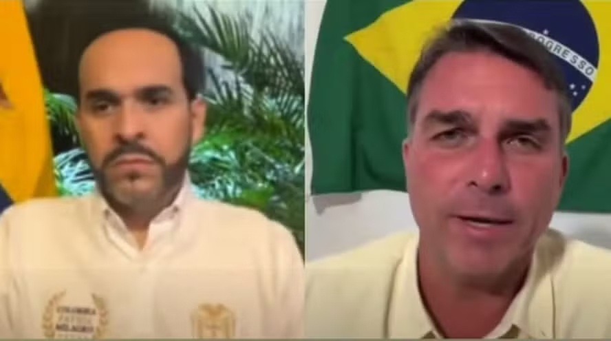 Flávio Bolsonaro pede ajuda ao presidente da Colômbia contra o tráfico e o convida para sua posse