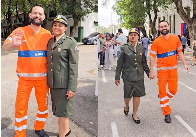 Gari vai de uniforme à formatura da esposa no Exército e cena de orgulho emociona