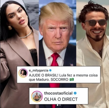 Influenciadores brasileiros estão comentando na foto de Donald Trump pedindo ajuda após vitória de Lula nas eleições