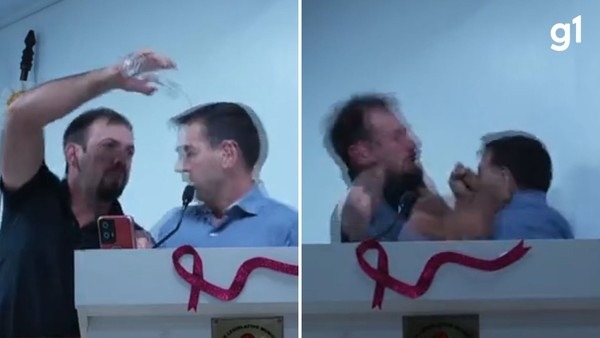 VÍDEO: Vereadores trocam socos após parlamentar jogar água em colega durante sessão