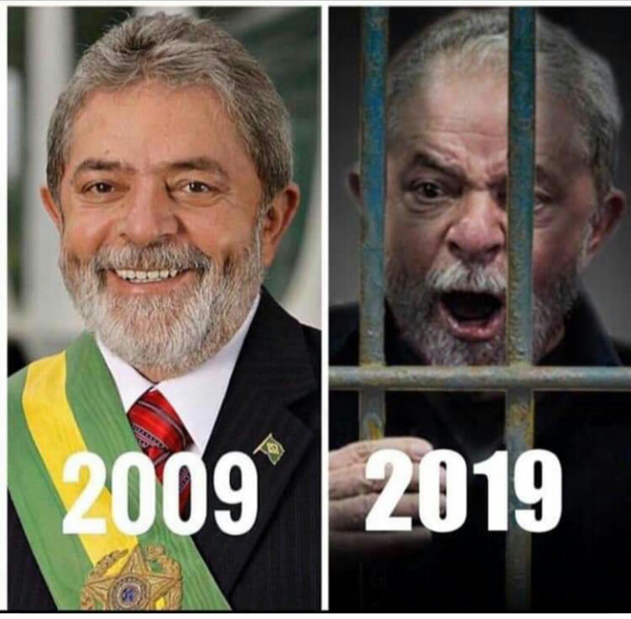 #10yearschallenge: Foto de Lula presidente em 2009 e preso em 2019 viraliza