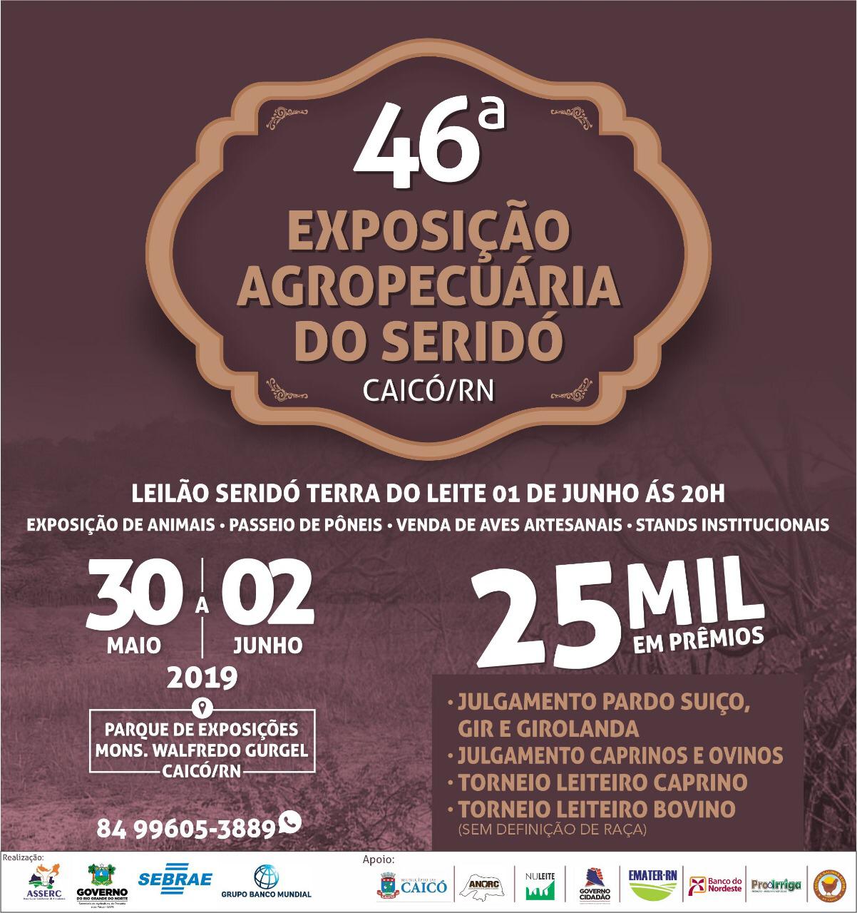 ExpoCaicó 2019: 46ª Exposição Agropecuária do Seridó começa nesta quinta