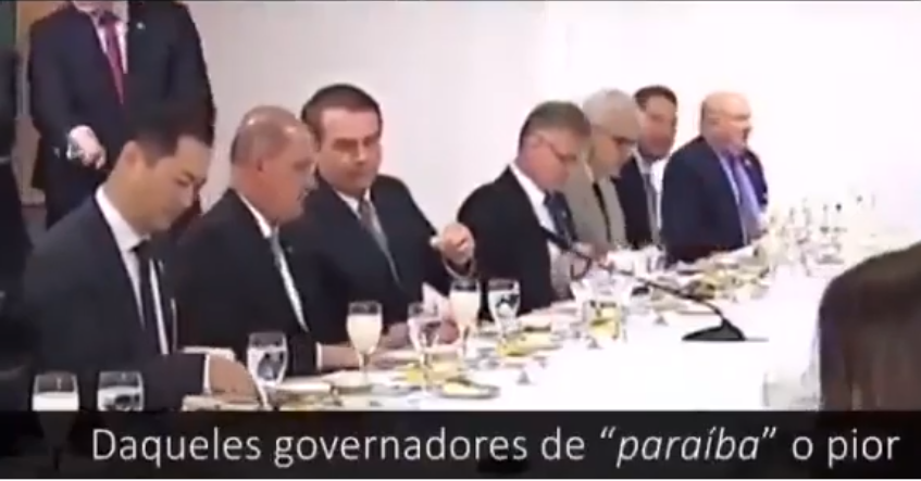 (VÍDEO) Assista momento que Bolsonaro chama governadores do Nordeste de Paraíba