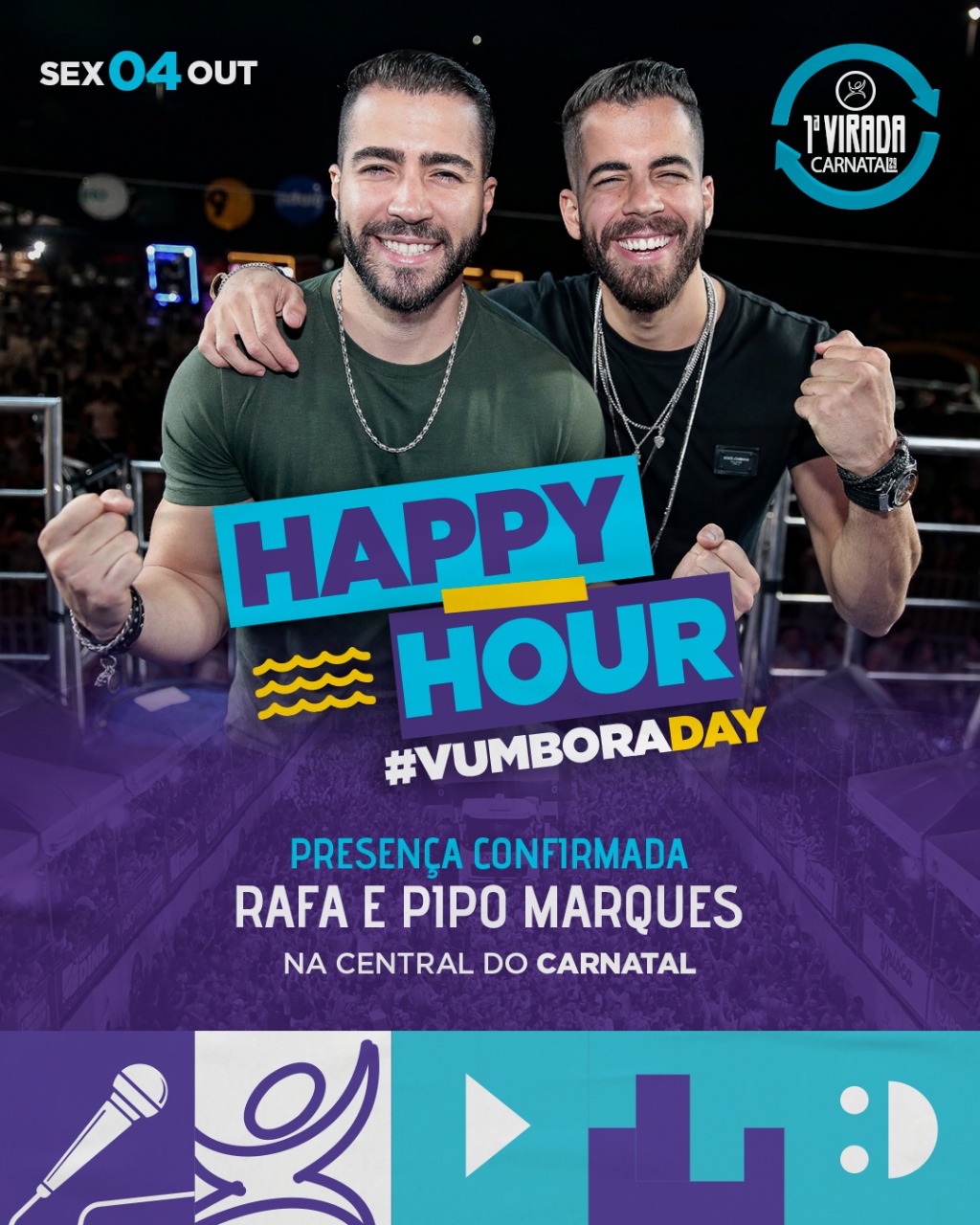 Sexta-feira (04) tem Happy Hour com Rafa e Pipo Marques na Central do Carnatal