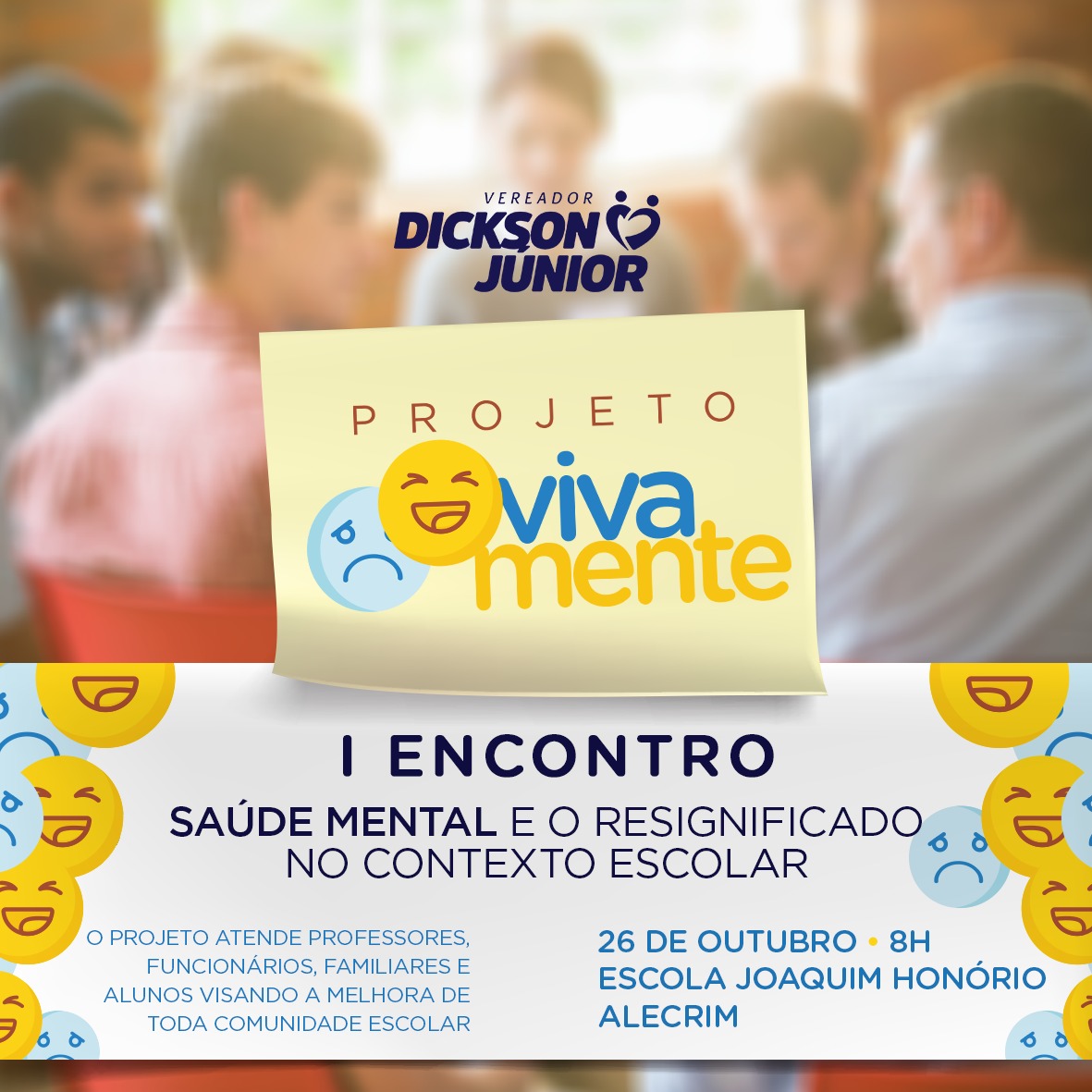 Projeto “Viva a Mente” abordará males psicossociais em escola de Natal