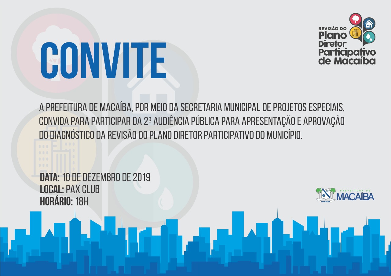 Plano Diretor de Macaíba: Segunda audiência pública acontece em 10 de dezembro