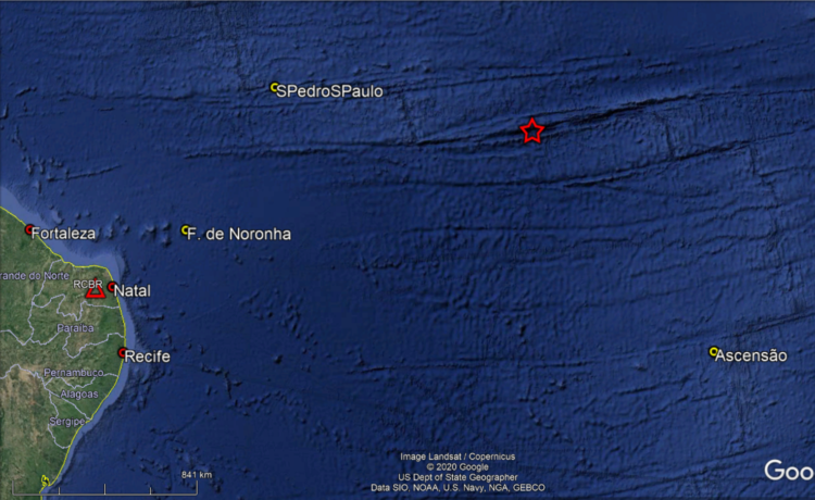 UFRN registra tremores no Oceano a 1.715 km de Natal