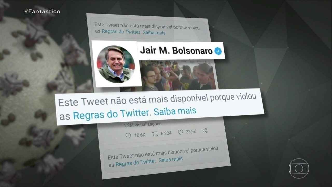 Twitter apaga publicações de Jair Bolsonaro por violarem regras da rede